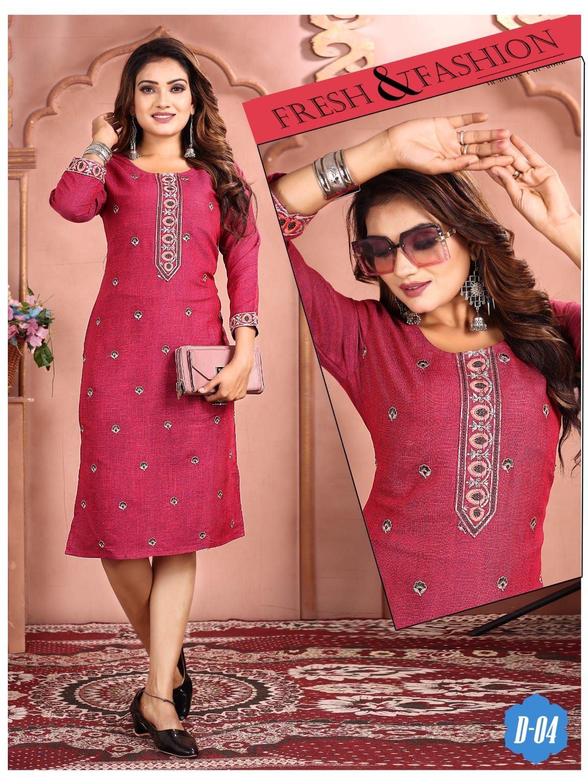 Kinti Simona Embroidery Designer Kurtis Catalog